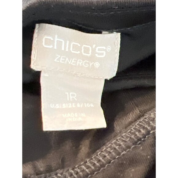 Chicos Zenergy Black Athletic Leggings Side Pockets High Waist Workout Pants - Picture 5 of 5